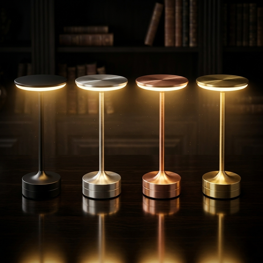 Les quatre finitions VÄLYS Halo : Onyx, Doré, Or rose, Argent